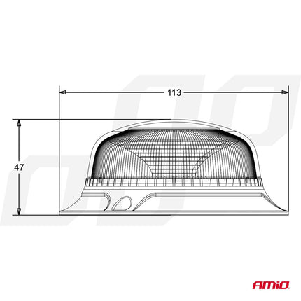 AMiO Stroboscoop Zwaailicht Waarschuwingslamp W213BL 12/24V IP56 Oranje R65 R10 - VCTparts.nl