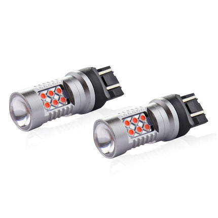 AMiO LED CANBUS 3030 24SMD T20 7443 WR21/5W Rood 12V/24V - VCTparts.nl