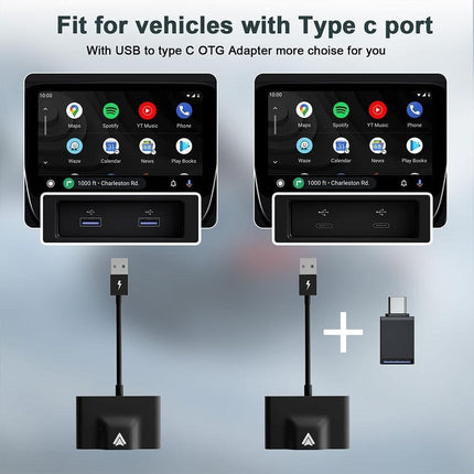 Car Dongle Wireless USB Adapter Geschikt voor Android Auto - Draadloos verbinden - 2023 Vernieuwd Model - VCTparts.nl