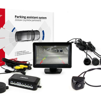 AMiO Parkeerhulpsysteem TFT01 43" met HD-310 4 sensoren zwart - VCTparts.nl