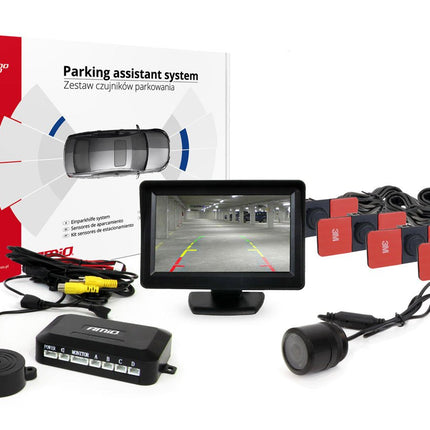 AMiO Parkeerhulpsysteem TFT01 43" met HD-301-IR 4 sensoren zwart binnenmontage - VCTparts.nl