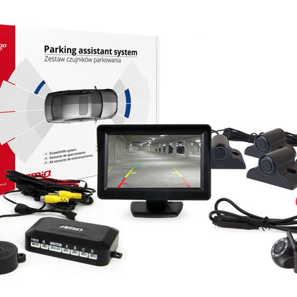 AMiO Parkeerhulpsysteem TFT01 43" met HD-305-LED 4 sensoren zwart Truck - VCTparts.nl