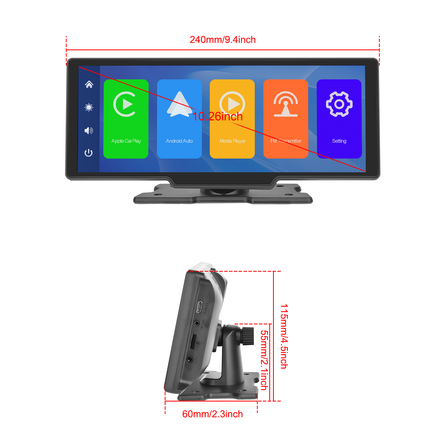 Navigatiesysteem Smart Touchscreen Scherm Beeldscherm 10inch [Draadloos Apple Carplay & Android Auto] - VCTparts.nl