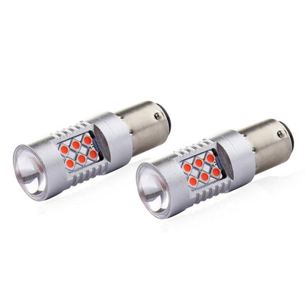 AMiO LED CANBUS 3030 24SMD 1157 BAY15D PR21/5W Rood 12V/24V - VCTparts.nl