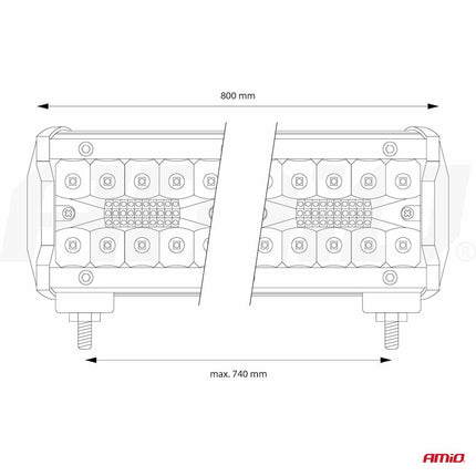 AMiO Krachtige LED Werklamp AWL31 220LED 800x74 660W COMBO 9-36V Verstraler Spot Robuust Offroad - VCTparts.nl