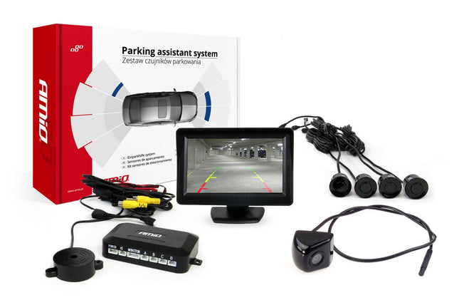 AMiO Parkeerhulpsysteem TFT01 43" met HD-310 4 sensoren zwart - VCTparts.nl