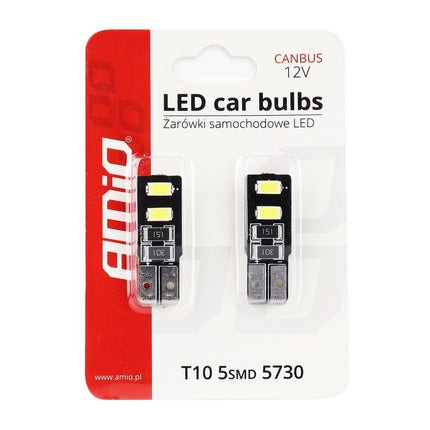 AMiO LED CANBUS Lamp 5600K 4SMD 5730 T10 (W5W) Wit Helder