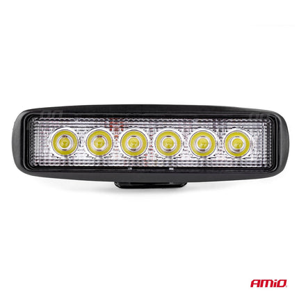 AMiO Krachtige Werklamp AWL01 6 LED FLAT 9-60V Verstraler Spot Robuust Offroad - VCTparts.nl