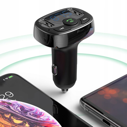 Baseus  Bluetooth Muziek FM Transmitter en Dubbele USB Poort Autolader - VCTparts.nl