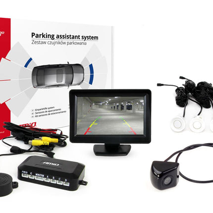 AMiO Parkeerhulpsysteem TFT01 43" met HD-310 4 sensoren wit - VCTparts.nl