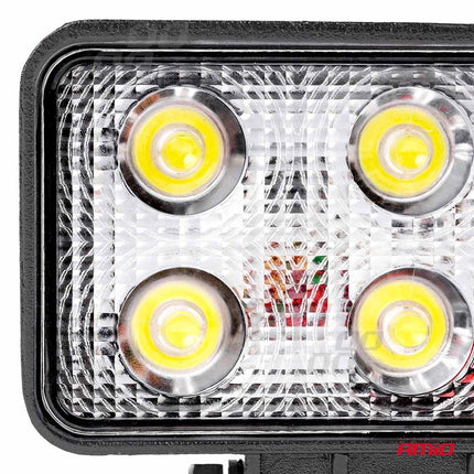 AMiO Krachtige Werklamp AWL02 6 LED FLAT 9-60V Verstraler Spot Robuust Offroad - VCTparts.nl