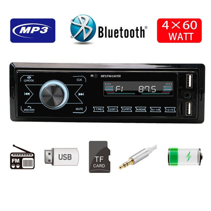 Auto Inbouw Radio Speler Bluetooth met Aux Usb SD en FM - VCTparts.nl