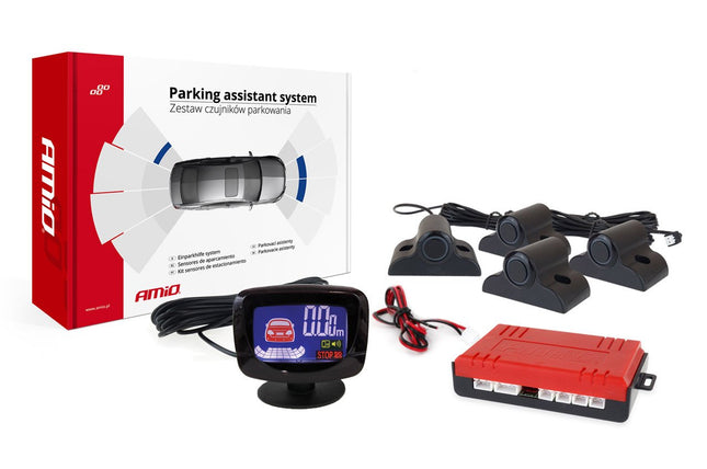 AMiO Parkeerhulpsysteem LED-GRAF 4 sensor zwart TRUCK 19mm - VCTparts.nl