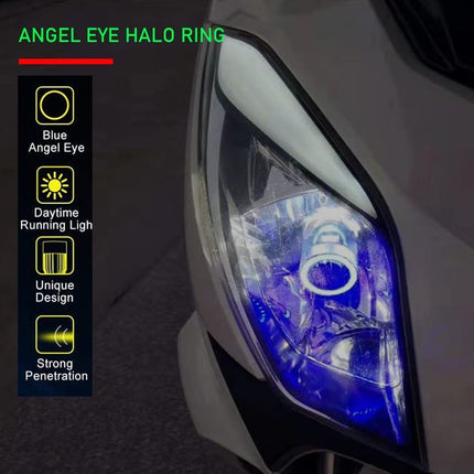 Vijf Kleur Angel Eye LED H4 Auto Koplamp Hi-low Lamp HS1 P43T Plug & play Lamp Wit 6000K 12/24V (1 stuk) [Motorfiets  Auto  Scooter Brommer] - VCTparts.nl