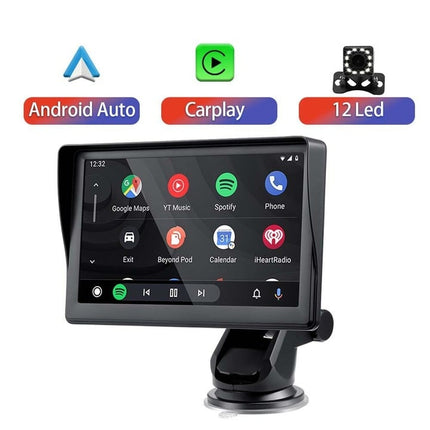 Smart Navigatiesysteem Touchscreen Scherm met Zuignap en Achteruitrijcamera 7inch Scherm [Draadloos Apple Carplay & Android Auto] - VCTparts.nl