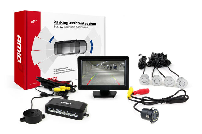 AMiO Parkeerhulpsysteem TFT01 43" met HD 315 LED 4 sensoren zilver - VCTparts.nl