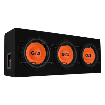 Gas Audio Power Gas Mad Level 1 Loaded Enclosure 3x10" voor Auto Geluidssystemen en Hoogwaardige Geluidskwaliteit - VCTparts.nl