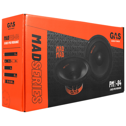 Gas Audio Power Gas Mad Level 2 Midrange Driver 8" voor Auto Geluidssystemen en Hoogwaardige Geluidskwaliteit - VCTparts.nl