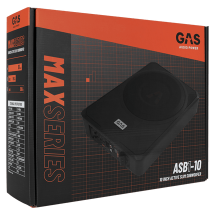 Gas Audio Power Gas Max Level 1 Amplified Underseat Subwoofer 10" voor Auto Geluidssystemen en Hoogwaardige Geluidskwaliteit - VCTparts.nl