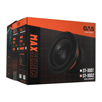 Gas Audio Power Gas Max Level 1 Subwoofer 10" 2x1 Ohm voor Auto Geluidssystemen en Hoogwaardige Geluidskwaliteit - VCTparts.nl