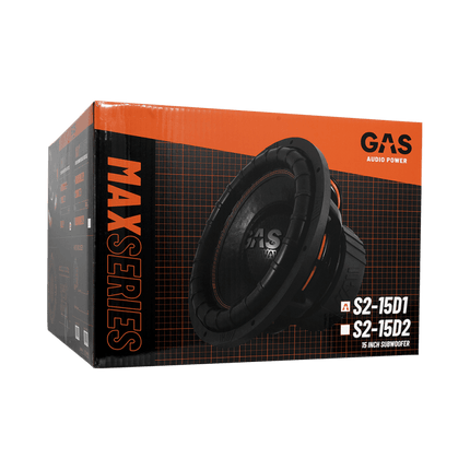 Gas Audio Power Gas Max Level 2 Subwoofer 15" 2x1 Ohm voor Auto Geluidssystemen en Hoogwaardige Geluidskwaliteit - VCTparts.nl