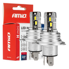 Amio Dimlicht LED H4 / H19 Mini 6500K blanc (ensemble) 12V / 24V [Phares blancs - Dimlights blancs]