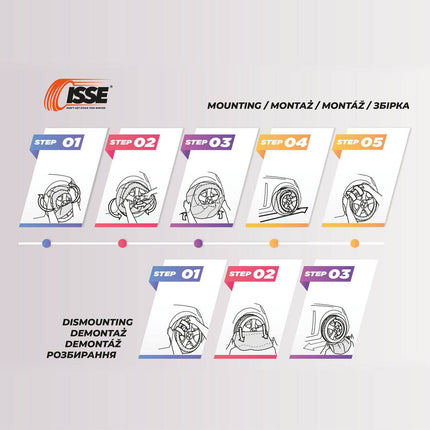 Isse Textiel sneeuwkettingen Super Wit-Oranje 58 S 2 stuks (set)