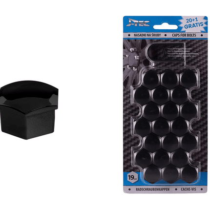 J-TEC Wielbout Wielmoer 19mm Doppen Beschermende Afdekkapjes Zwart 20 stuks (set) - VCTparts.nl