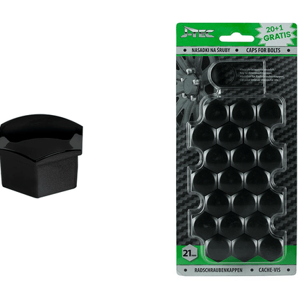 J-TEC Wielbout Wielmoer 21mm Doppen Beschermende Afdekkapjes Zwart 20 stuks (set) - VCTparts.nl