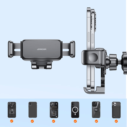 Joyroom Auto Mechanische Gravity Telefoonhouder met Verstelbare Arm voor Dashboard en Voorruit Zwart - VCTparts.nl