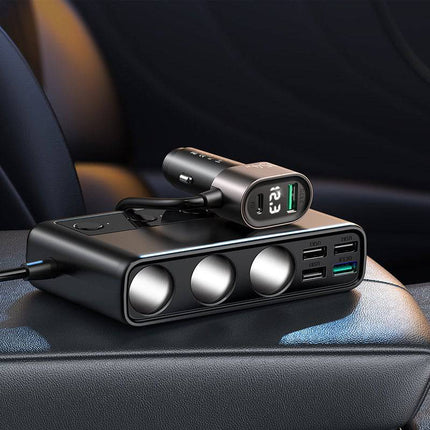 Chargeur de voiture Joyroom avec Splitter de cigarette Splitter Snell 154W noir [3 x 12V 4 x USB-A USB-C QC3.0 USB-A]