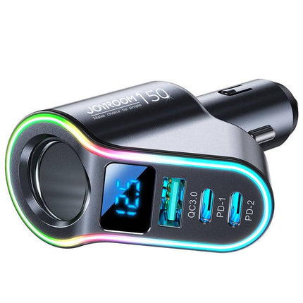 Joyroom Autolader Snellader 4 in 1 USB-A & USB-C -  150W Zwart [5x Fast Car Charger] - VCTparts.nl