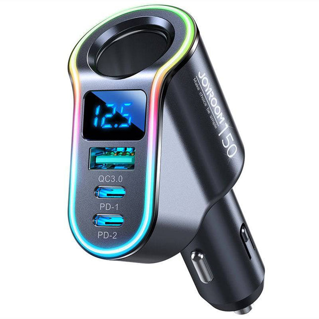 Joyroom Autolader Snellader 4 in 1 USB-A & USB-C -  150W Zwart [5x Fast Car Charger] - VCTparts.nl