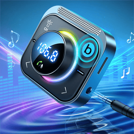 Joyroom Bluetooth Music FM Émetteur Handsfree Call avec Bassbooster et Snedumer Black [USB-C & USB-A]