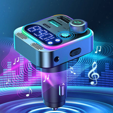 Joyroom Bluetooth Muziek FM Transmitter Handsfree Bellen met BassBooster USB-C & 2x USB-A Lader Zwart