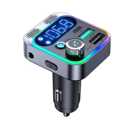 Joyroom Bluetooth Muziek FM Transmitter Handsfree Bellen met BassBooster USB-C & 2x USB-A Lader Zwart