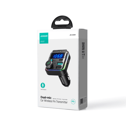 Joyroom Bluetooth Muziek FM Transmitter Pro Handsfree Bellen met BassBooster USB-C & 2x USB-A Lader Zwart - VCTparts.nl