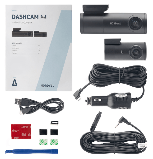 Nordval Nordväl DC102 2CH Dashcam 4K GPS Wi-Fi 128GB Video Recorder Zwart - VCTparts.nl