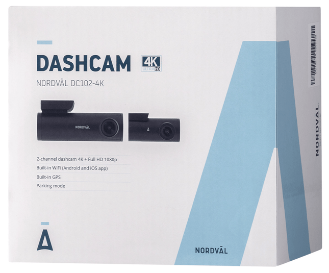 Nordval Nordväl DC102 2CH Dashcam 4K GPS Wi-Fi 64GB Video Recorder Zwart - VCTparts.nl