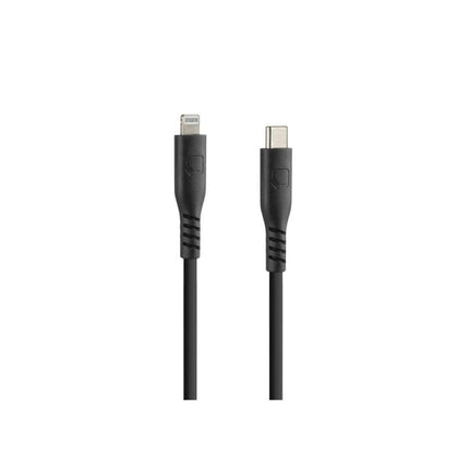 Optiline Siliconen Laad- en Synchronisatiekabel USB-C naar Apple 8pin 150cm – Verstevigde Hals – Zwart - VCTparts.nl