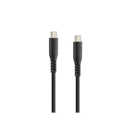 Optiline Siliconen Laad- en Synchronisatiekabel USB-C naar USB-C 150cm – Verstevigde Hals – Zwart - VCTparts.nl