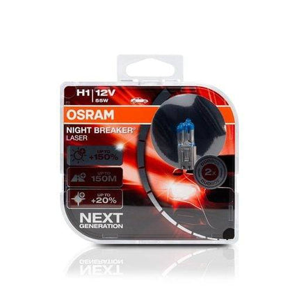 Osram H1 Night Breaker Laser 150% 3500K Halogeen 55W (set) - VCTparts.nl