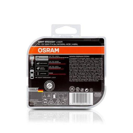 Osram H1 Night Breaker Laser 150% 3500K Halogeen 55W (set) - VCTparts.nl