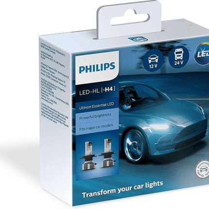 Philips H4 Ultinon a dirigé 6500k phares dimlicht 12-24v blanc (set)