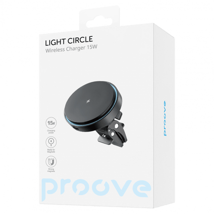 Proove Light Circle 15W Draadloze Oplader MagSafe Autohouder - Stijlvolle en Efficiënte Oplossing voor in de Auto - VCTparts.nl