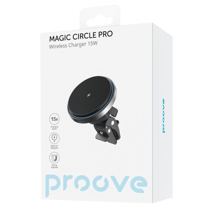 Proove Magic Circle Pro 15W Draadloze Oplader MagSafe Autohouder - Magische Oplaadervaring voor Onderweg - VCTparts.nl