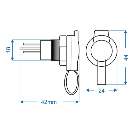 ProPlus Inbouwdoos DIN 12V/24V-16A – Stroomvoorziening Sigarettenaansteker - VCTparts.nl