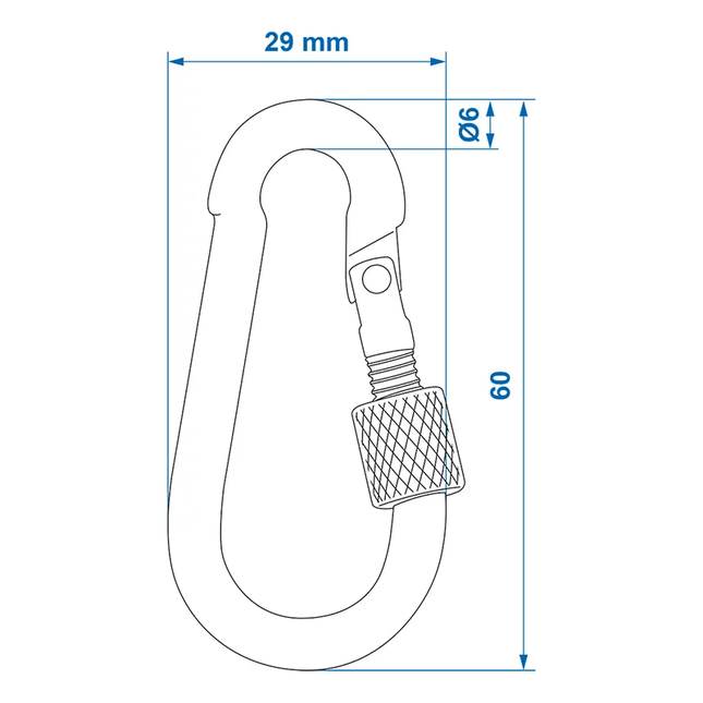 ProPlus Karabijnhaak Metaal 6x60mm met Schroefsluiting - 2 stuks Sterke Bevestigingshaak Carabijn Musketon - VCTparts.nl