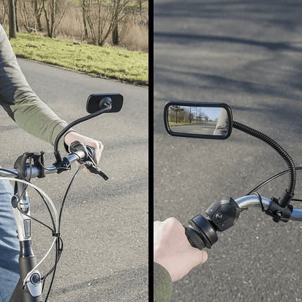 ProPlus Universele Fietsspiegel Achteruitkijkspiegel 31cm met Flexarm en Stuur Klembeugel - VCTparts.nl