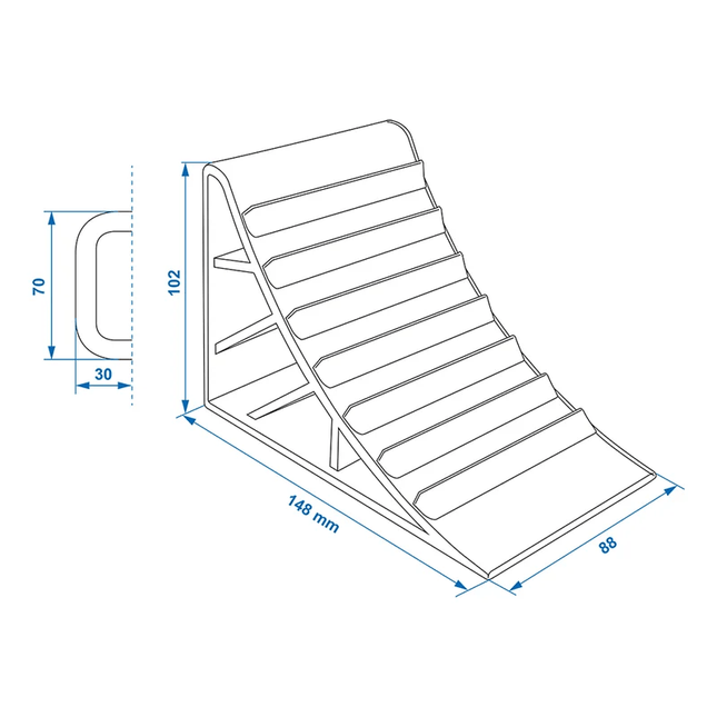 ProPlus Wielkeg  Wielblok Klem Bandenstopper Rolstopper Incl. Handvat Set 2 stuks Kunststof Zwart - VCTparts.nl